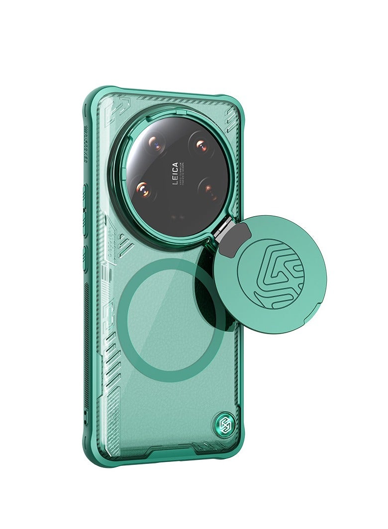 Suitable for Xiaomi 14 Ultra phone case, mecha style metal mirror cover bracket, anti-drop protective case
